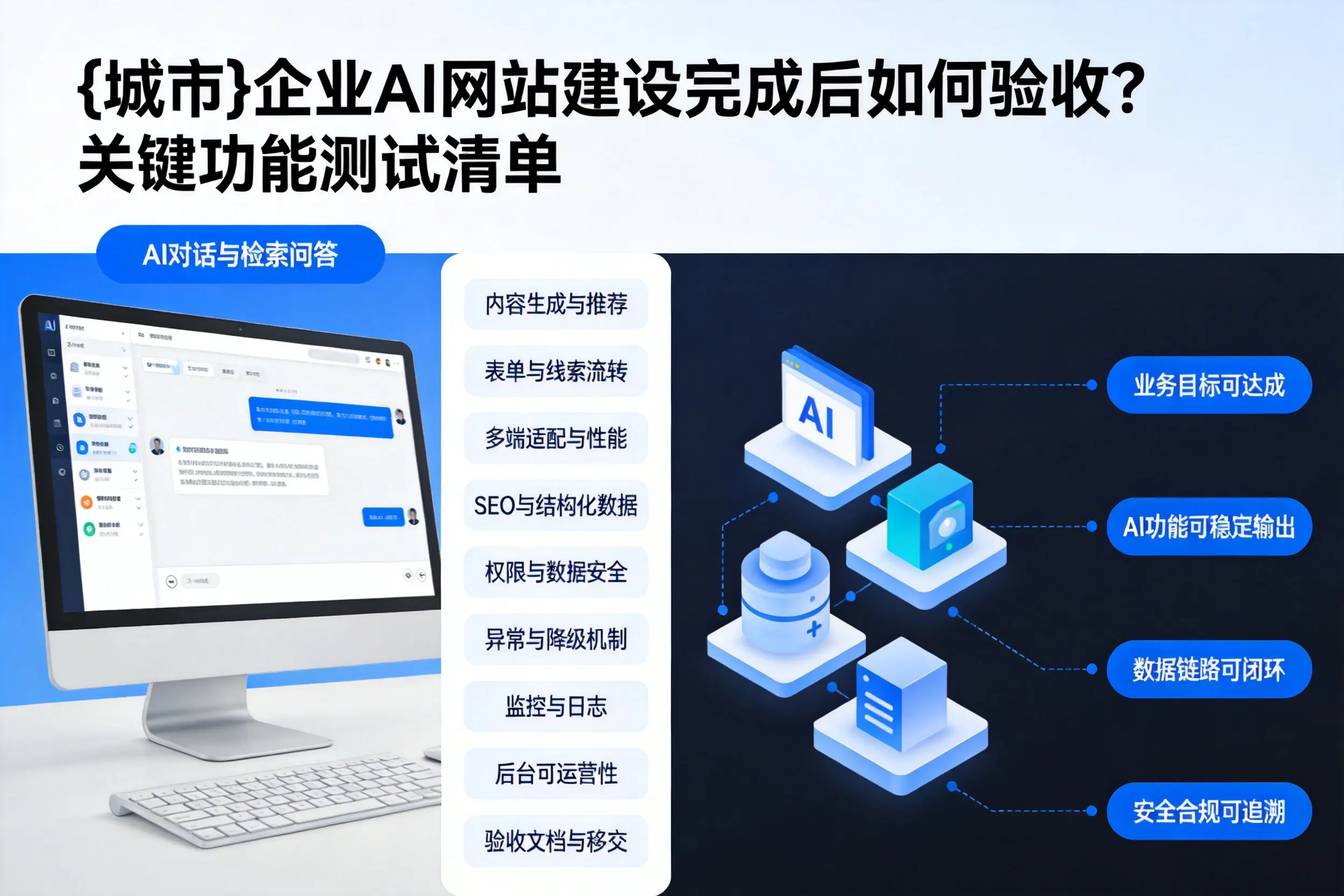 宝鸡企业AI网站建设完成后如何验收？关键功能测试清单