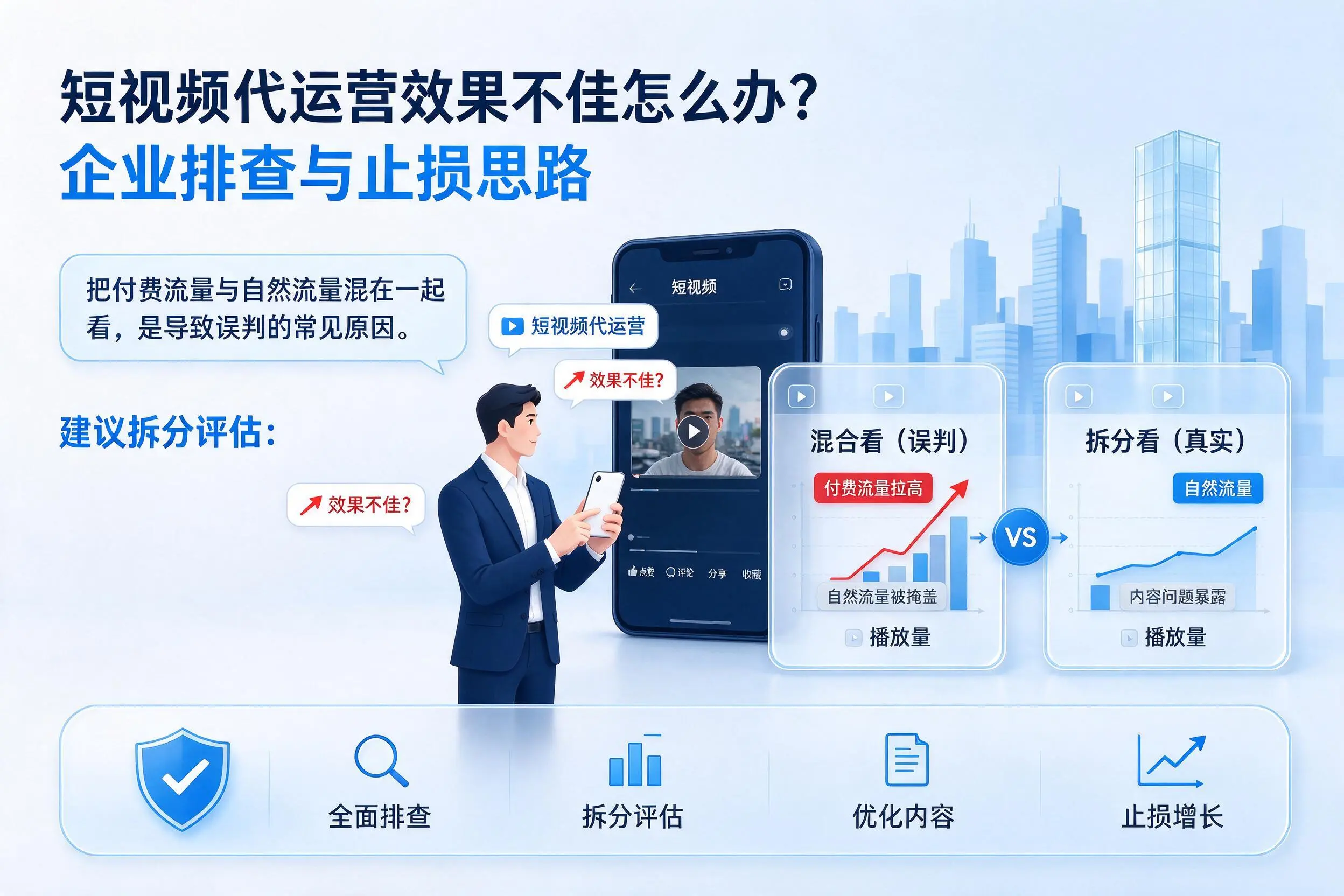 短视频代运营效果不佳怎么办？宝鸡企业排查与止损思路